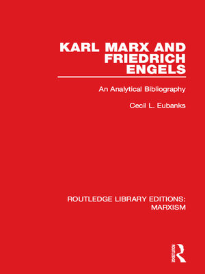 cover image of Karl Marx and Friedrich Engels (RLE Marxism)